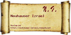 Neuhauser Izrael névjegykártya